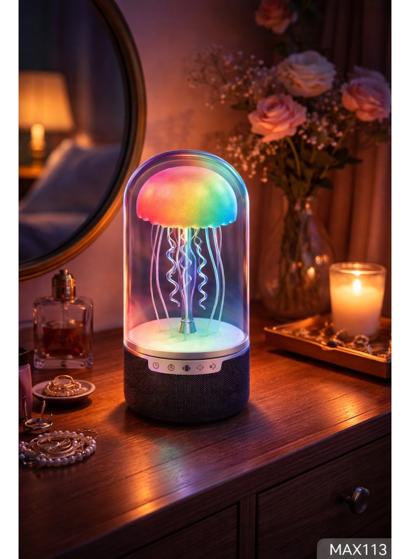 AURORA Moving Jellyfish Table Lamp With Bluetooth Speaker For Music Playback & Rgb Light – Luxury Home Decor - Image 4